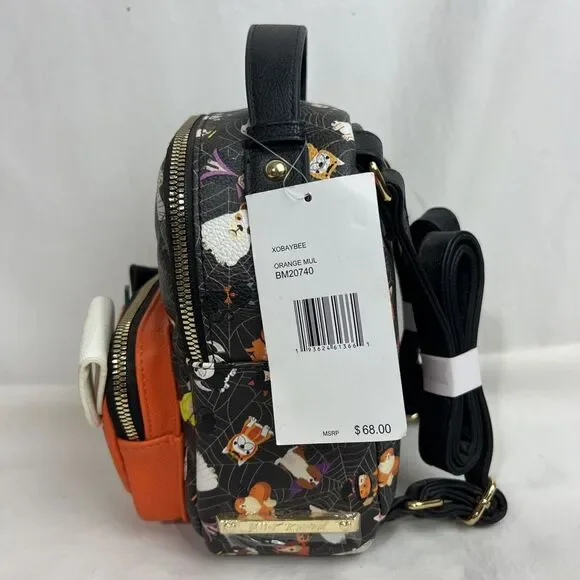 Betsy Johnson Halloween Pumpkin Mini Backpack French Bulldog New HTF Boston Dogs - Picture 4 of 8